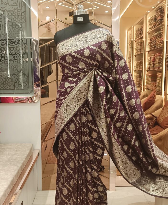 Moini Fabrics - Premium Banarasi Katan Soft Silk Saree.
