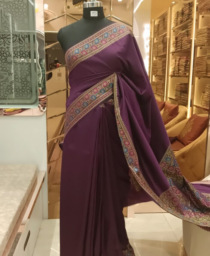 Moini Fabrics - Banarasi Lichi Soft Silk Saree.