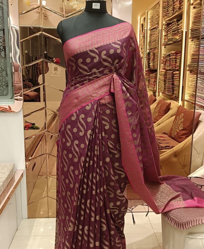 Moini Fabrics - Banarasi Kota Check Saree.