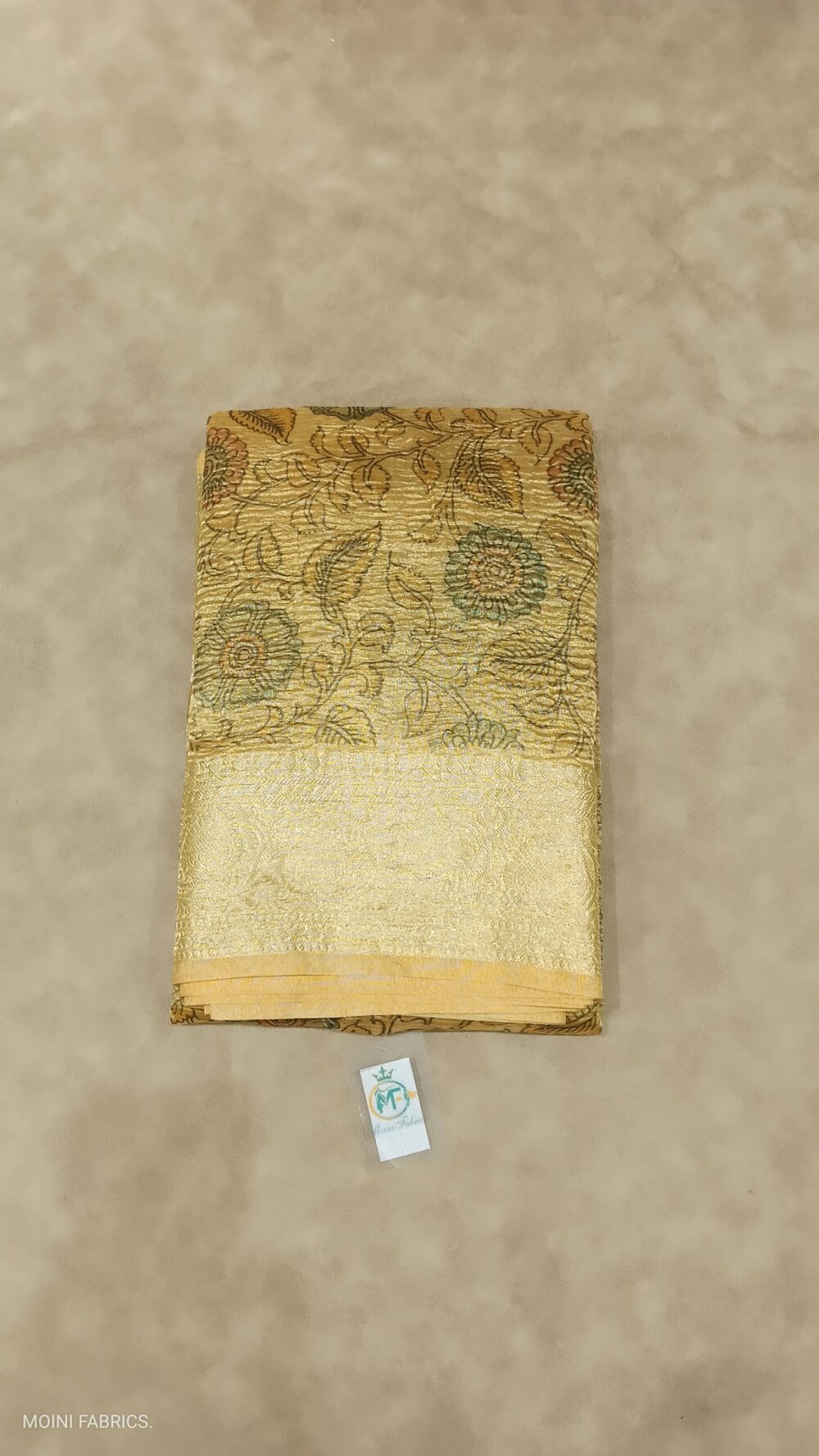 Moini Fabrics - Banarasi Digital Print Tissue Crush Saree. - Image 5