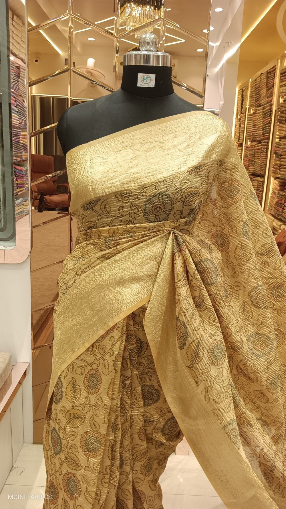 Moini Fabrics - Banarasi Digital Print Tissue Crush Saree. - Image 2
