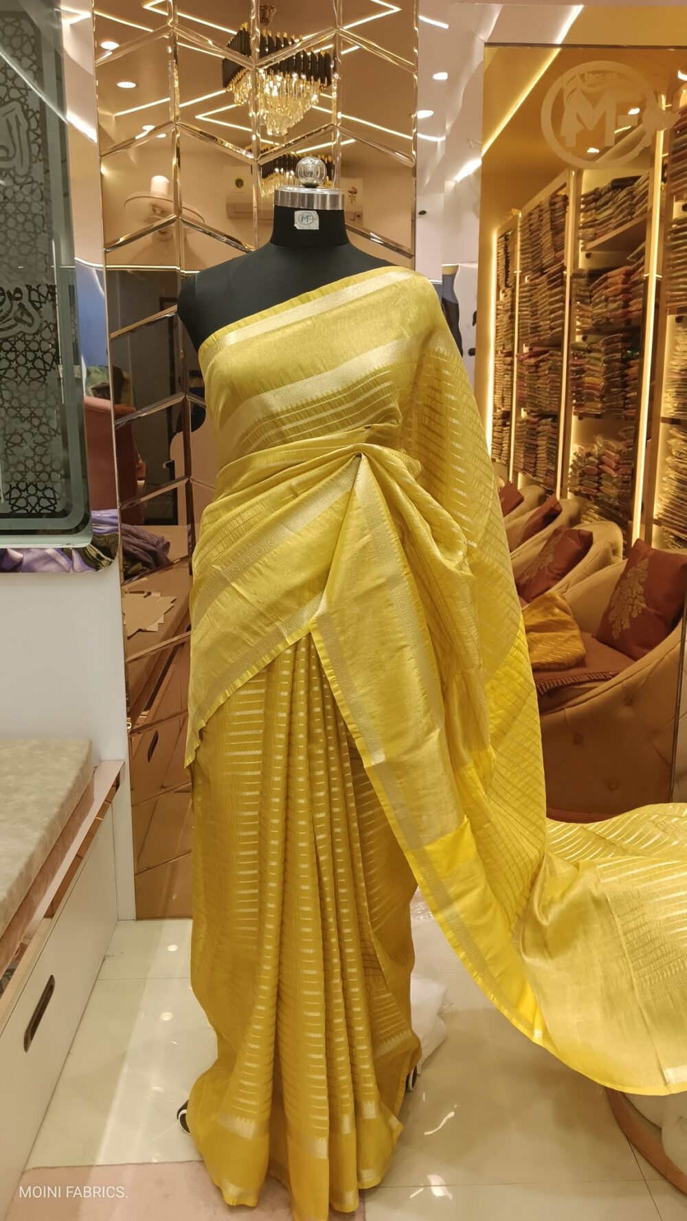 Banarasi Tissue Plain Border Saree.