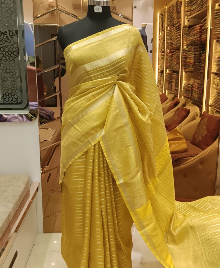 Banarasi Tissue Plain Border Saree.