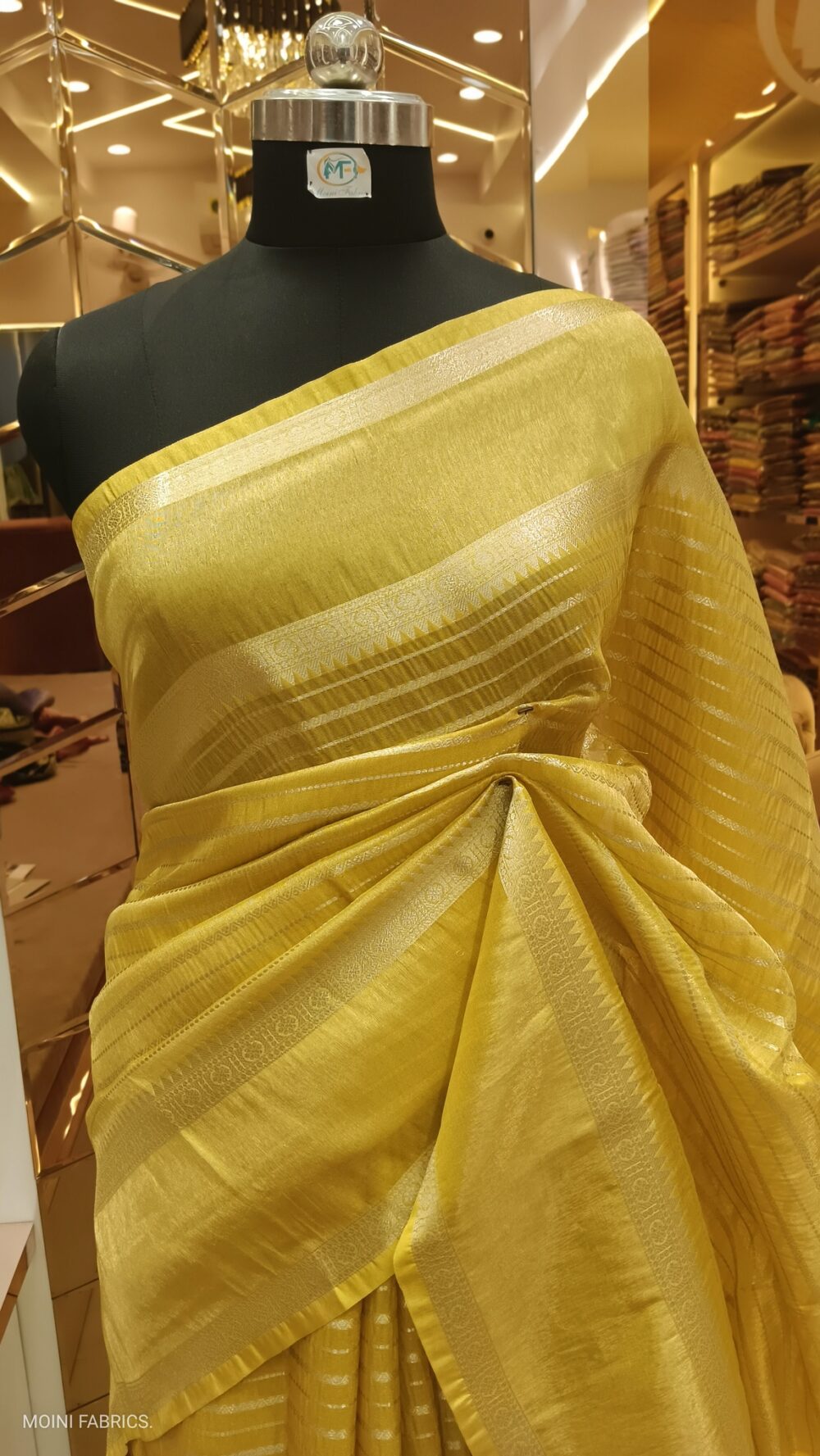 Banarasi Tissue Plain Border Saree. - Image 2
