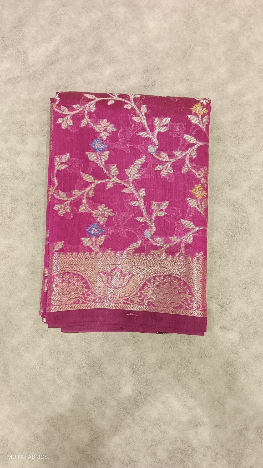 Moini Fabrics - Banarasi Acrylic Jaal Saree. - Image 5