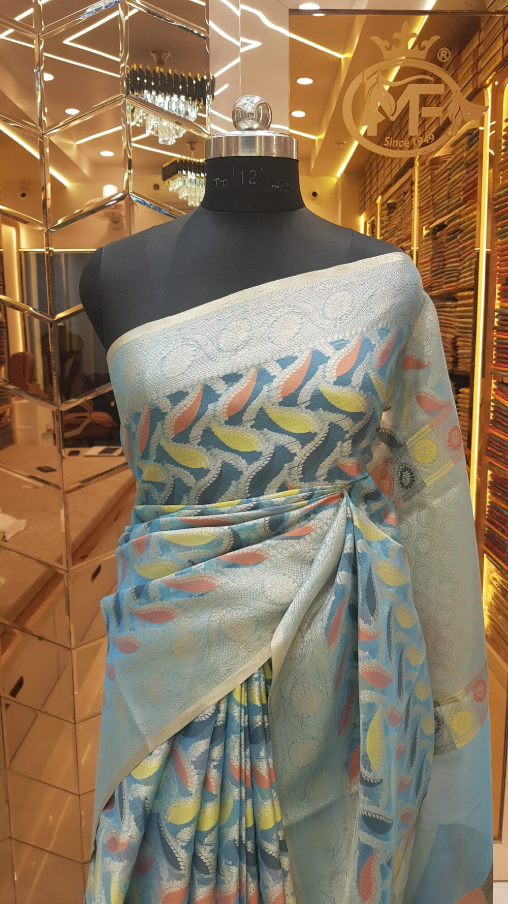 MOINI FABRICS - Banarasi Organza Meena Saree - Image 2