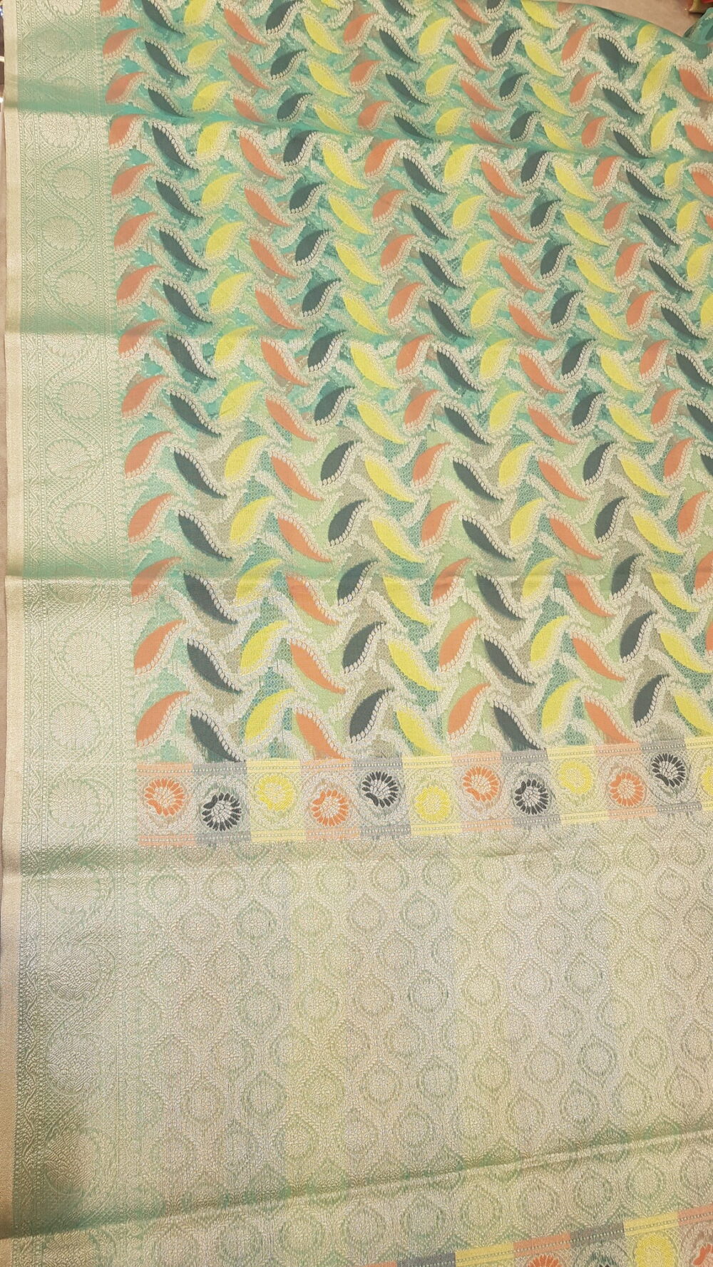MOINI FABRICS - Banarasi Organza Meena Saree - Image 6