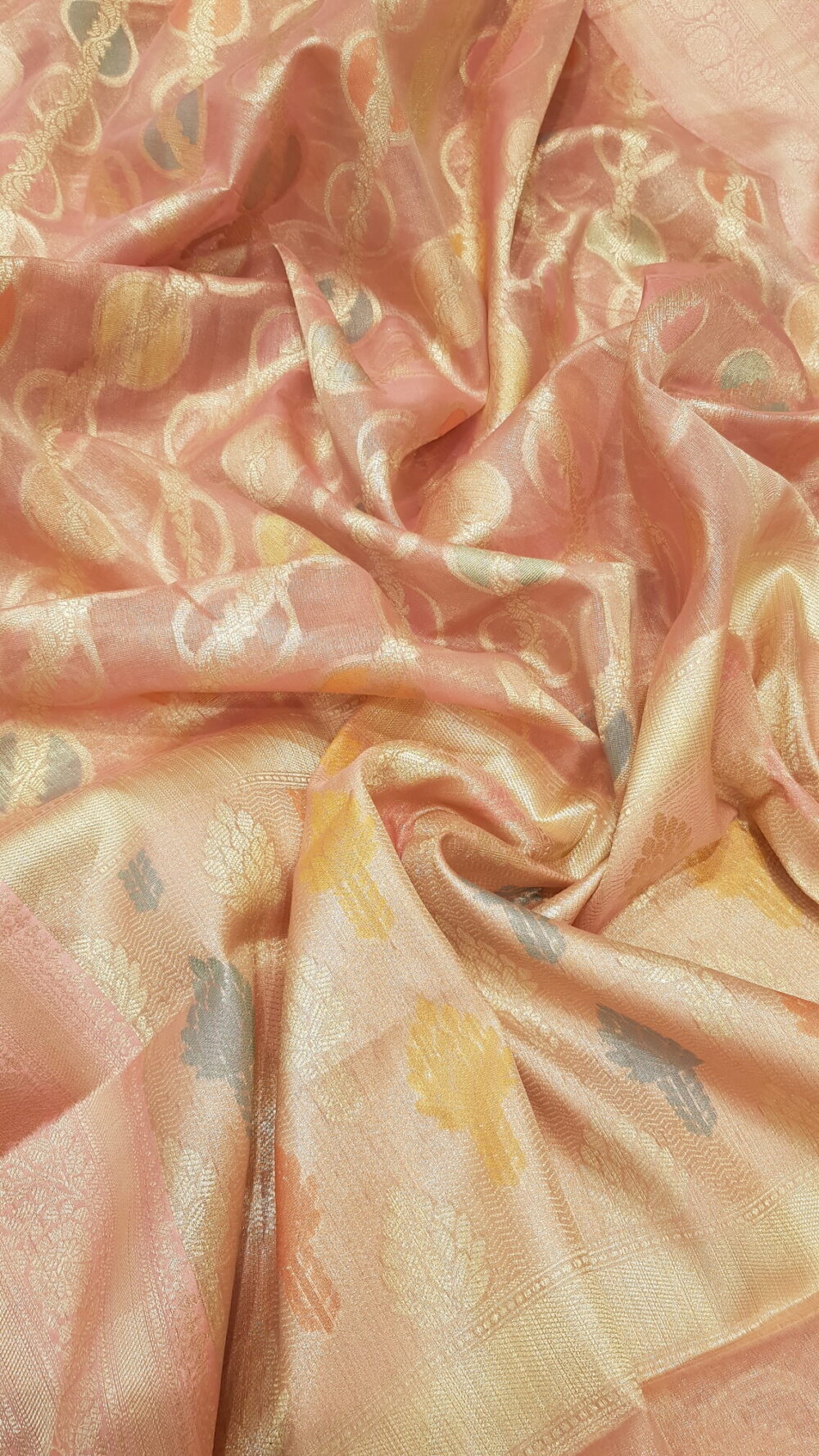 MOINI FABRICS - Banarasi Meena Kora Jaal Saree. - Image 4