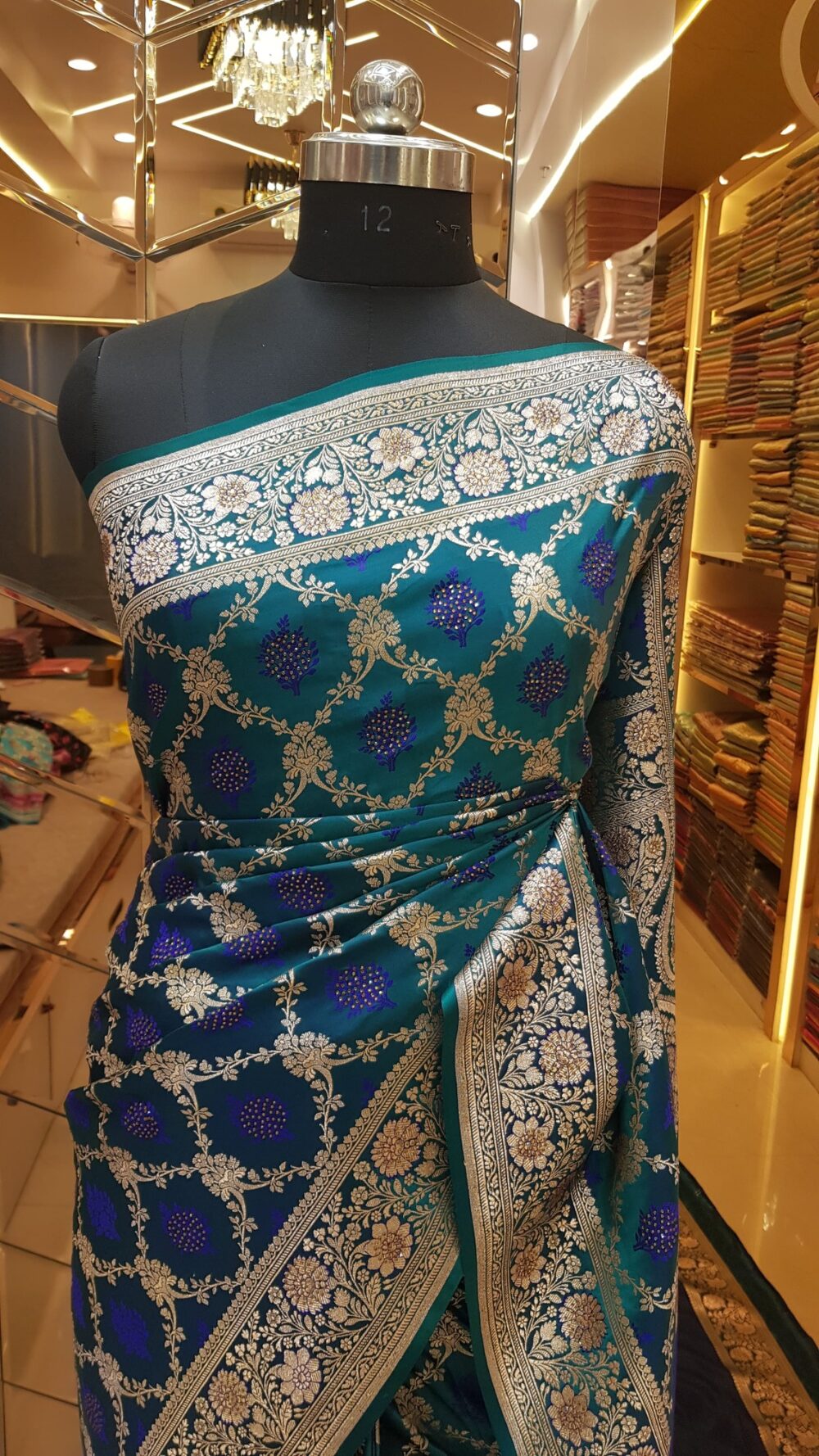 MOINI FABRICS - Banarasi Katan Silk Meena Saree. - Image 2