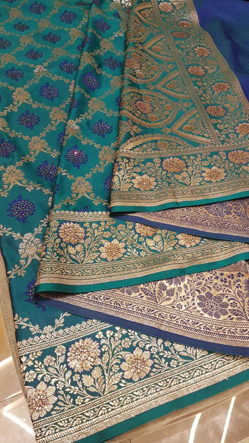 MOINI FABRICS - Banarasi Katan Silk Meena Saree. - Image 3