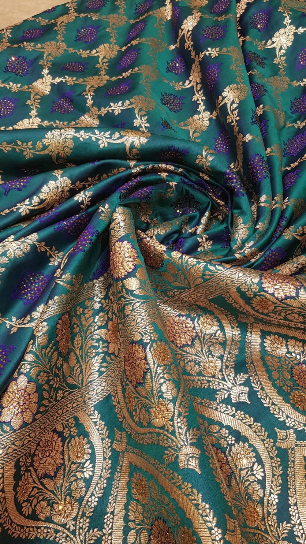 MOINI FABRICS - Banarasi Katan Silk Meena Saree. - Image 4
