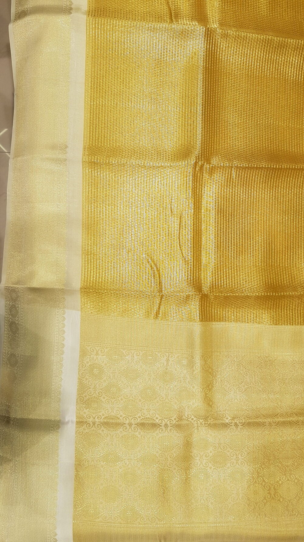MOINI FABRICS - Banarasi Tissue Matte Check Saree. - Image 5