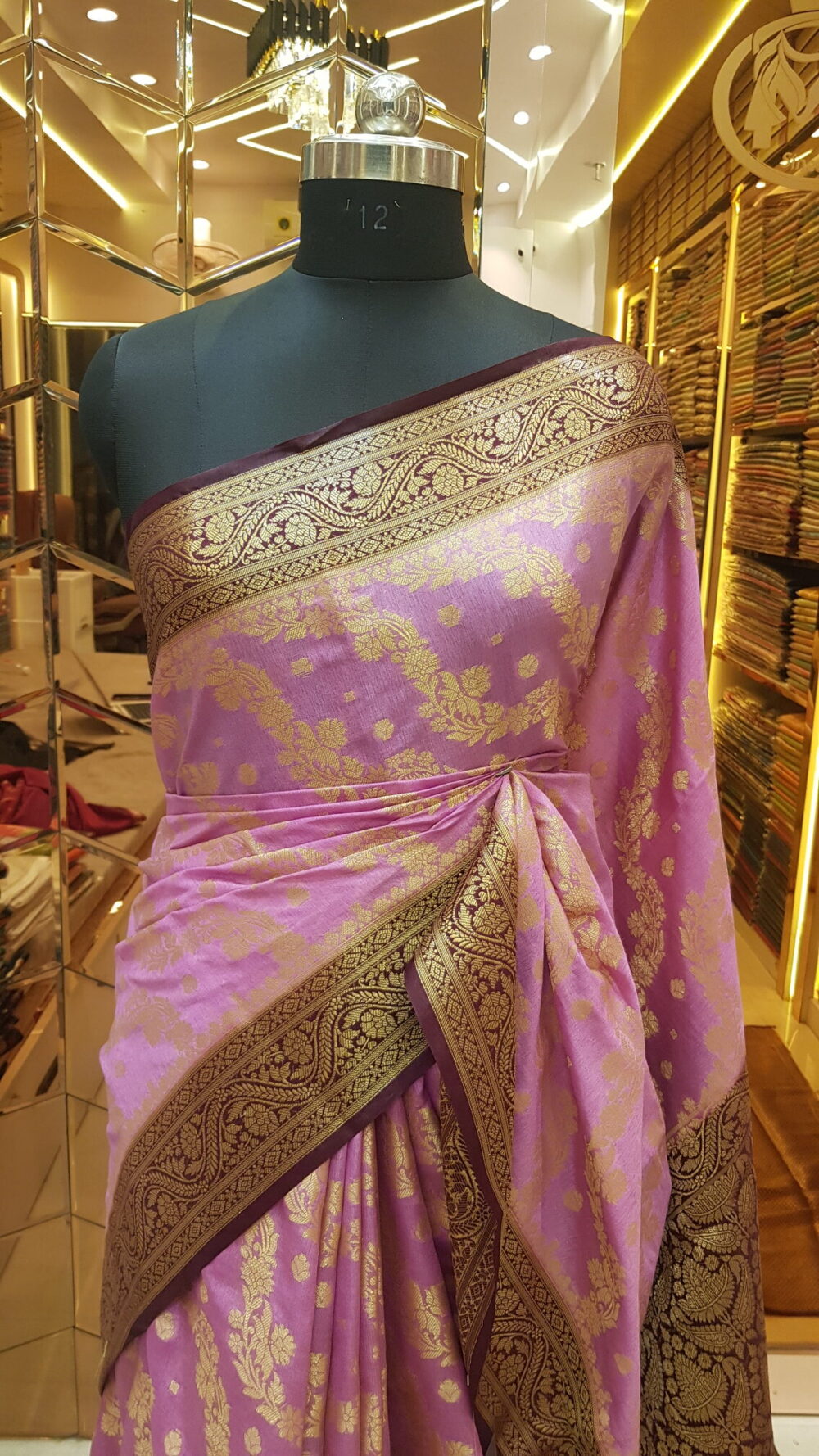 MOINI FABRICS - Banarasi Dupion Contrast Border Saree. - Image 3