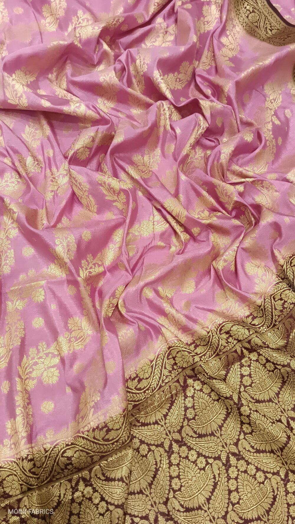 MOINI FABRICS - Banarasi Dupion Contrast Border Saree. - Image 2