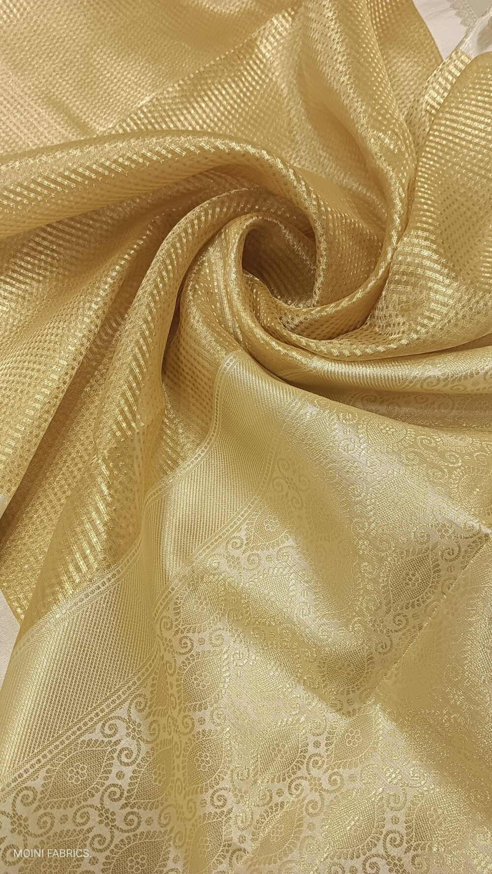 MOINI FABRICS - Banarasi Tissue Matte Check Saree. - Image 3