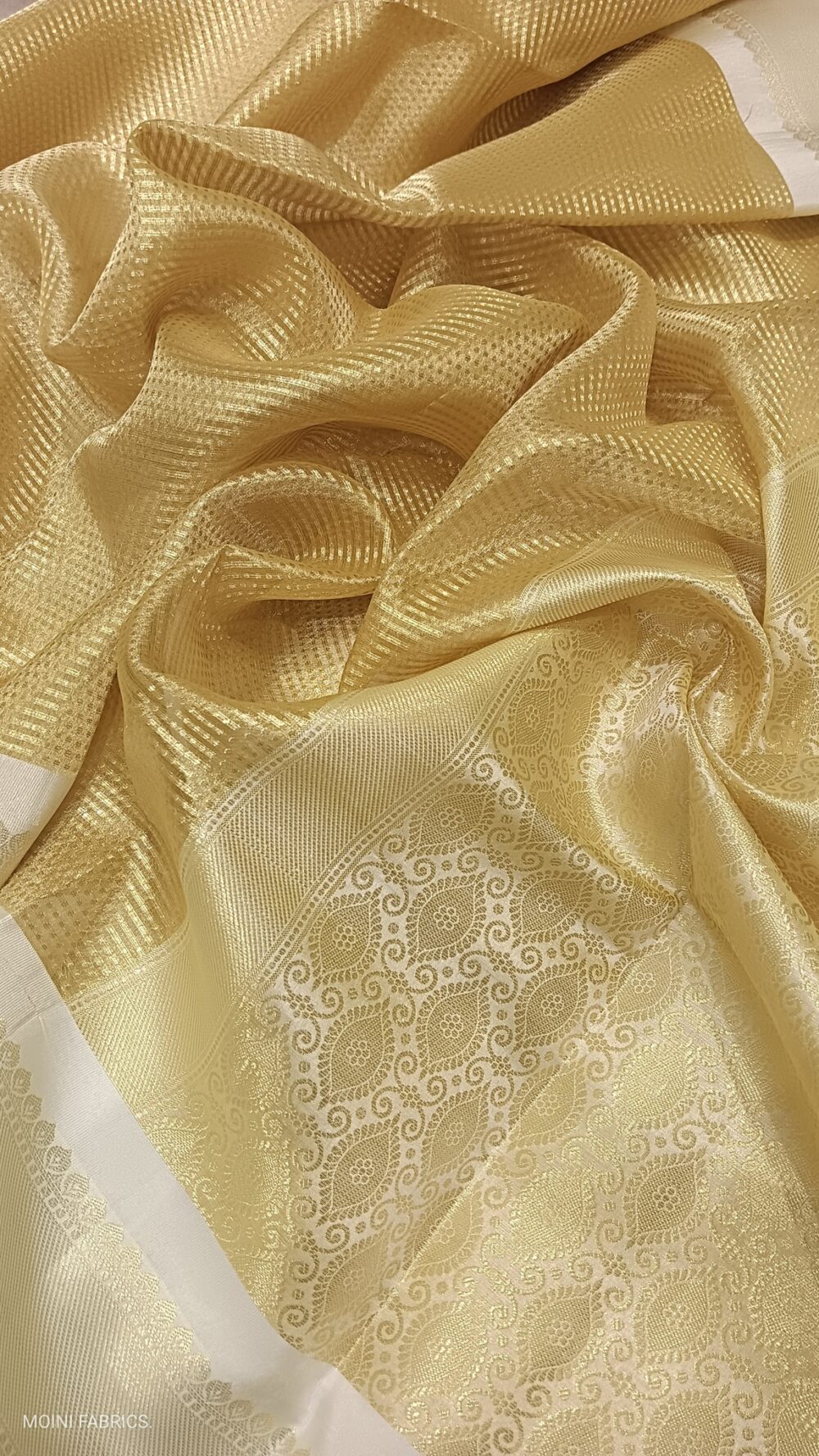MOINI FABRICS - Banarasi Tissue Matte Check Saree. - Image 4