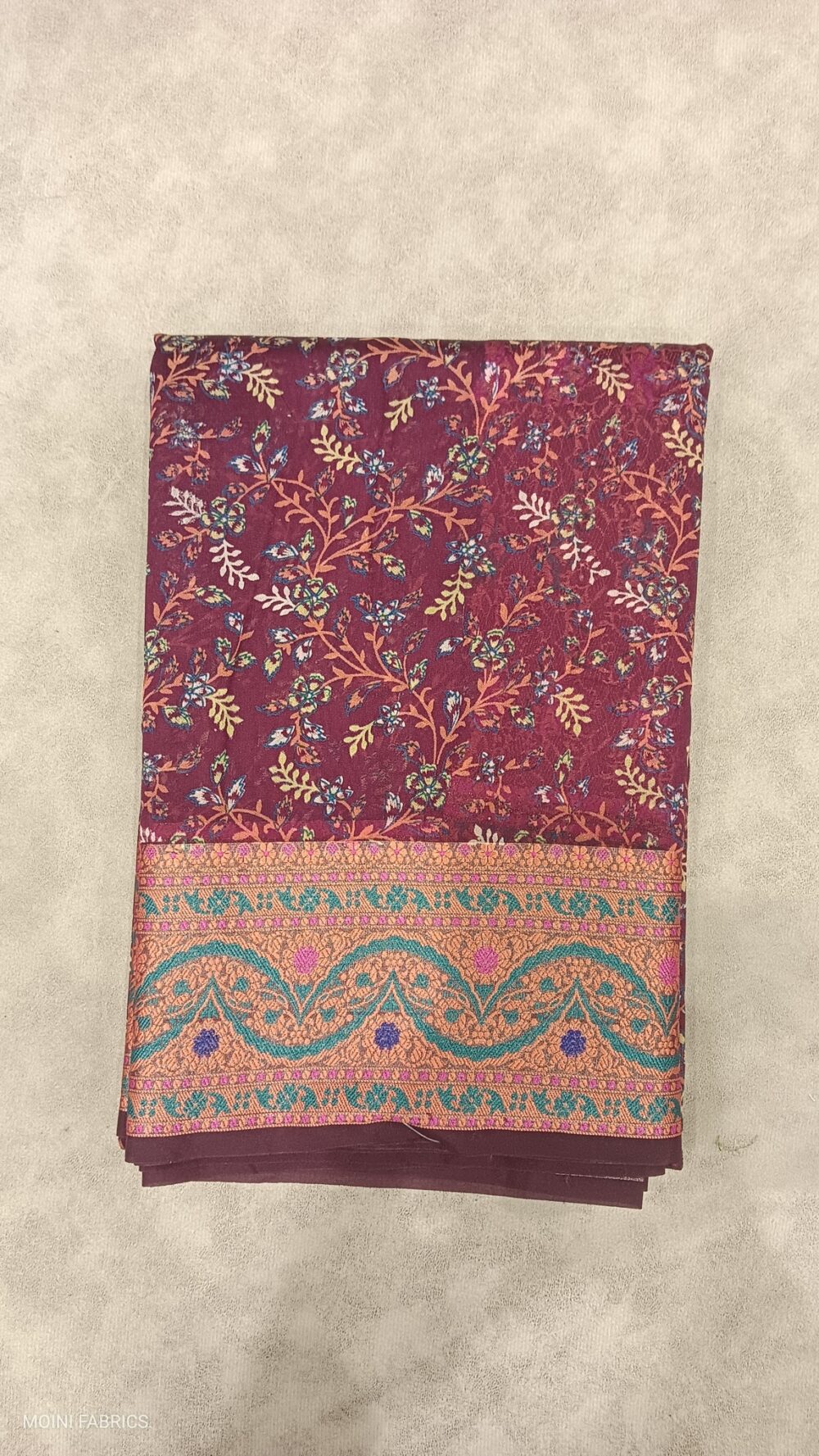 MOINI FABRICS - Banarasi Dupion Digital Print Meena Saree. - Image 6