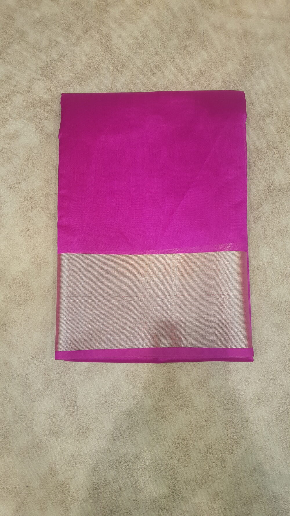 MOINI FABRICS - Banarasi Kora Plain Saree. - Image 6