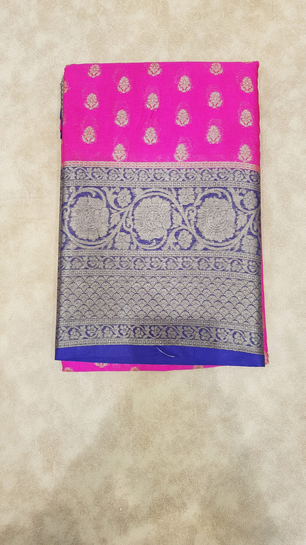 MOINI FABRICS - Banarasi Georgette Contrast Buti Saree. - Image 7