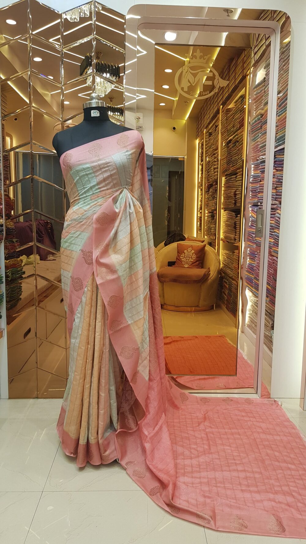 MOINI FABRICS - Banarasi Dupion Rangkat Saree.