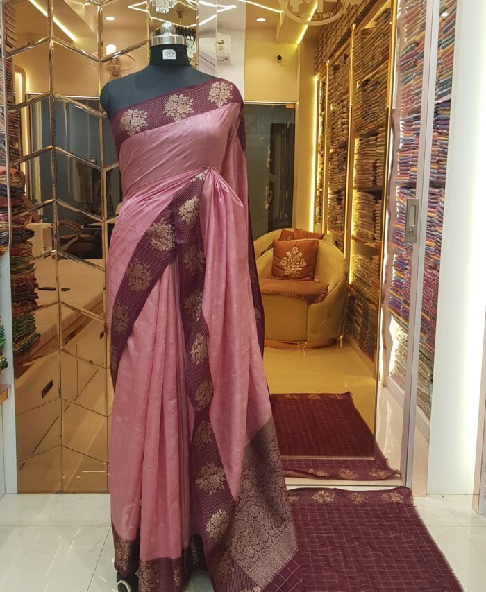 MOINI FABRICS - Banarasi Dupion Contrast Border Saree.