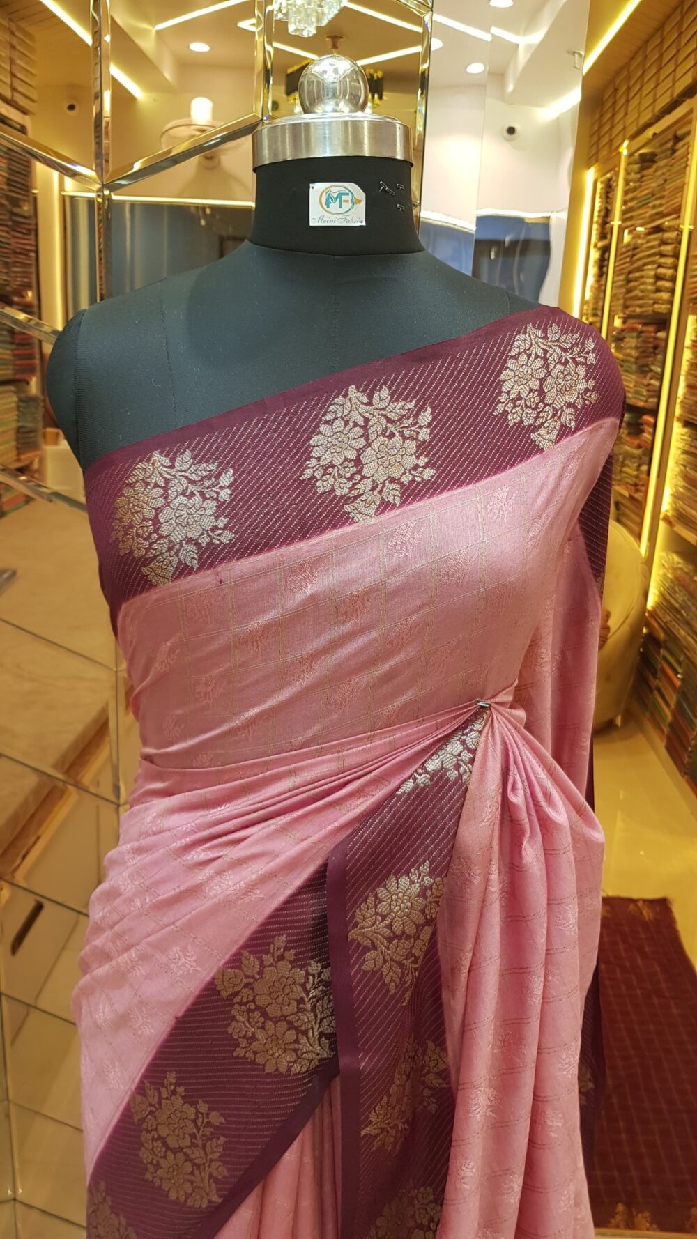 MOINI FABRICS - Banarasi Dupion Contrast Border Saree. - Image 2