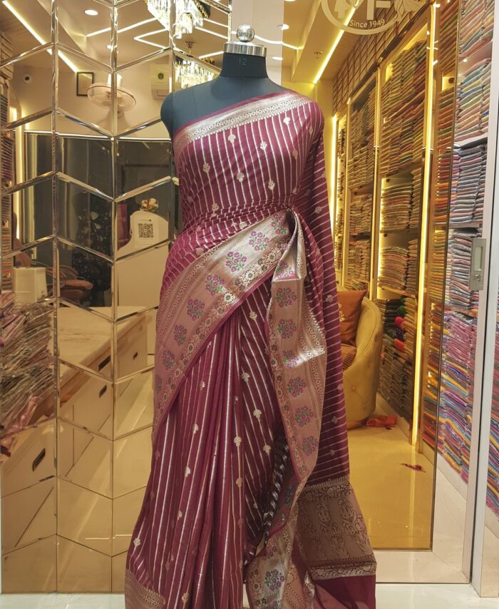 MOINI FABRICS - Banarasi Katan Meena Saree.