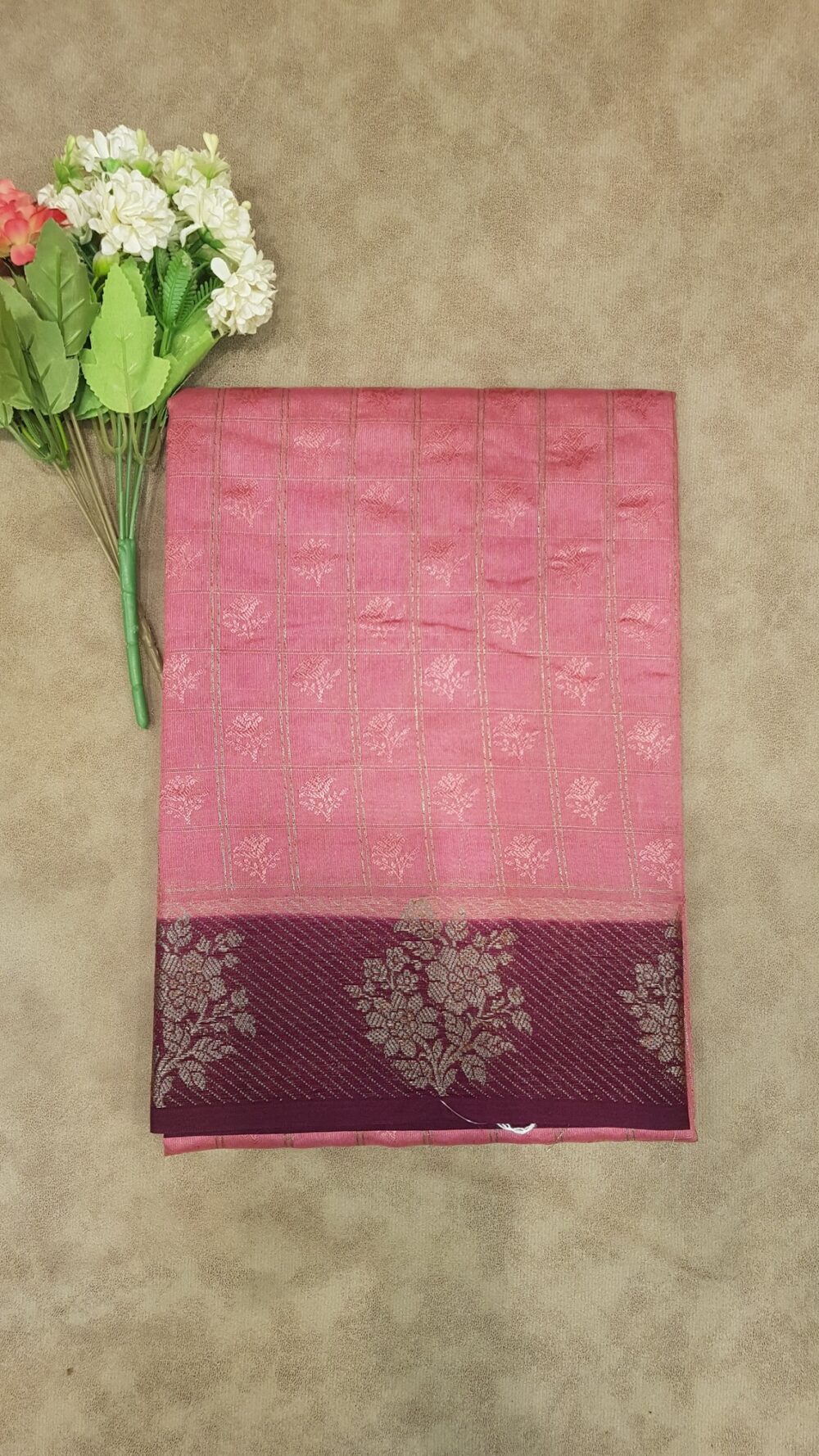 MOINI FABRICS - Banarasi Dupion Contrast Border Saree. - Image 6