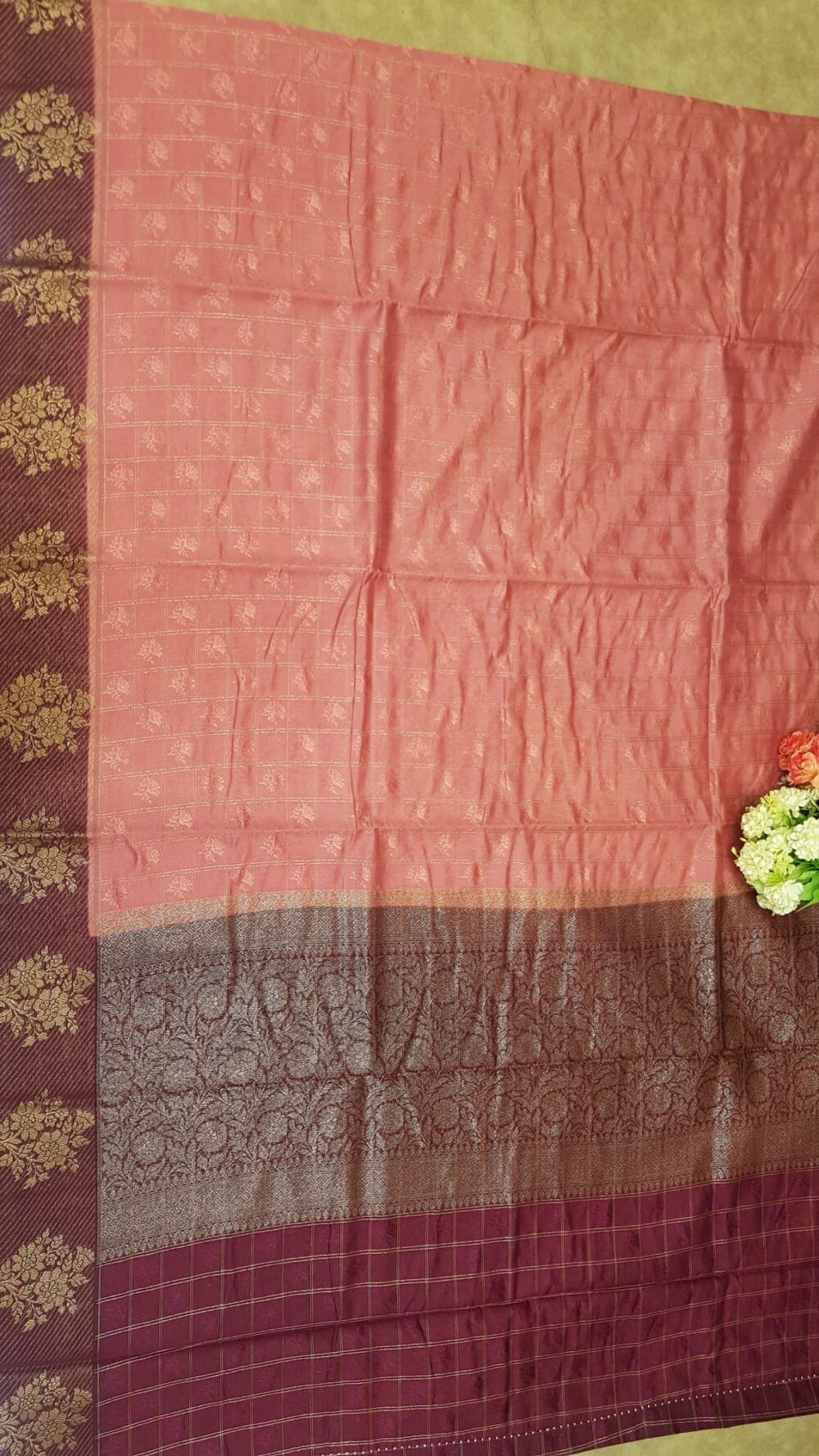 MOINI FABRICS - Banarasi Dupion Contrast Border Saree. - Image 5