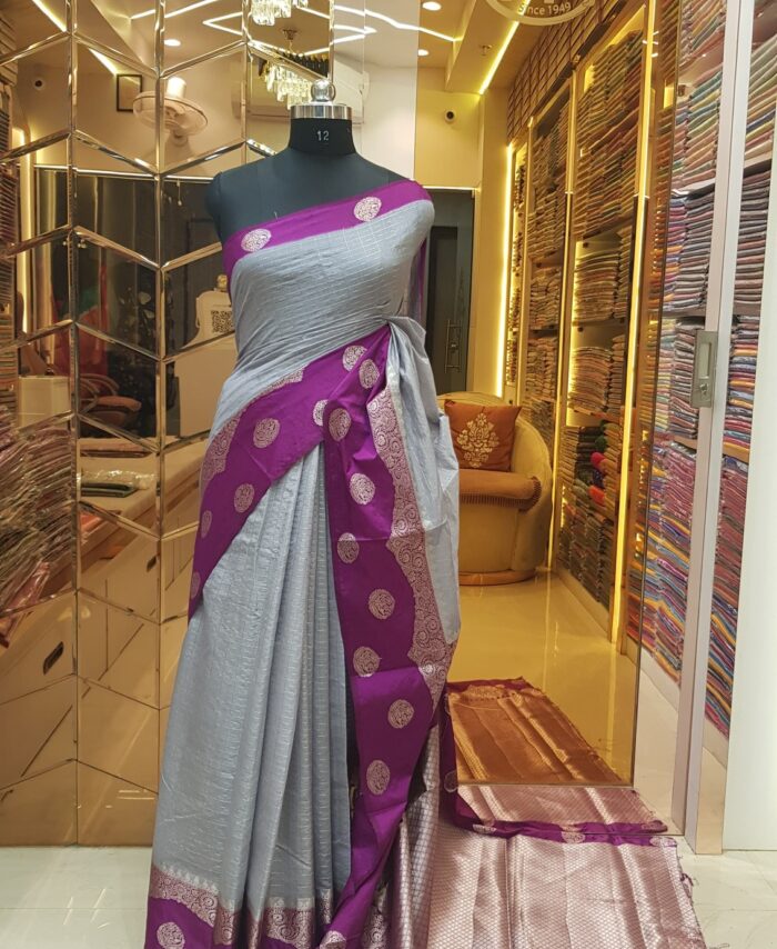 MOINI FABRICS - Banarasi Contrast Dupion Saree.