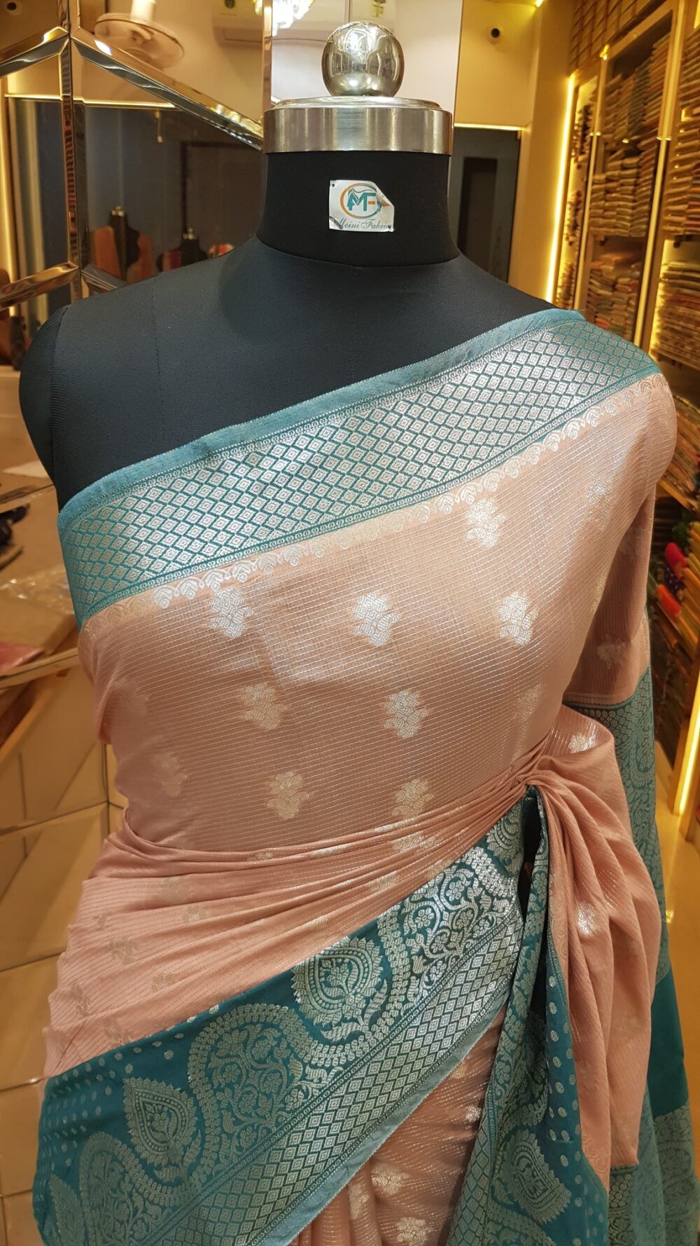 MOINI FABRICS - Banarasi Raw Silk Buti Saree. - Image 2