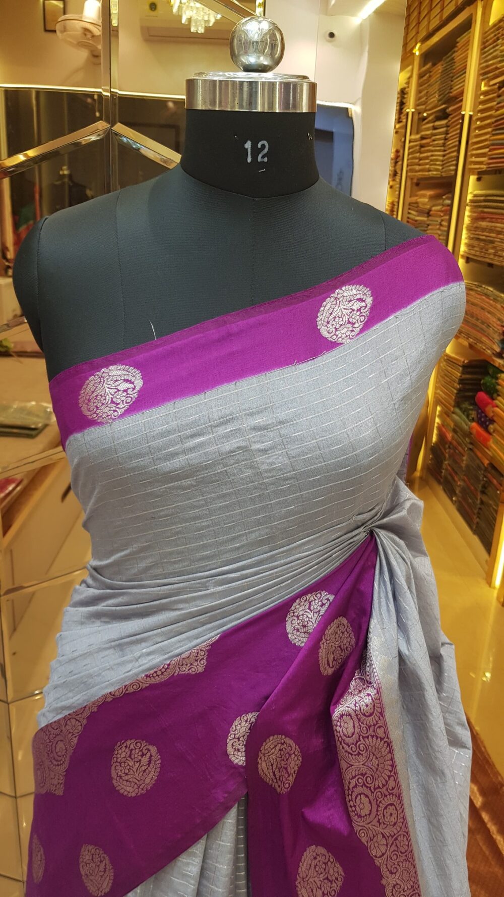 MOINI FABRICS - Banarasi Contrast Dupion Saree. - Image 2