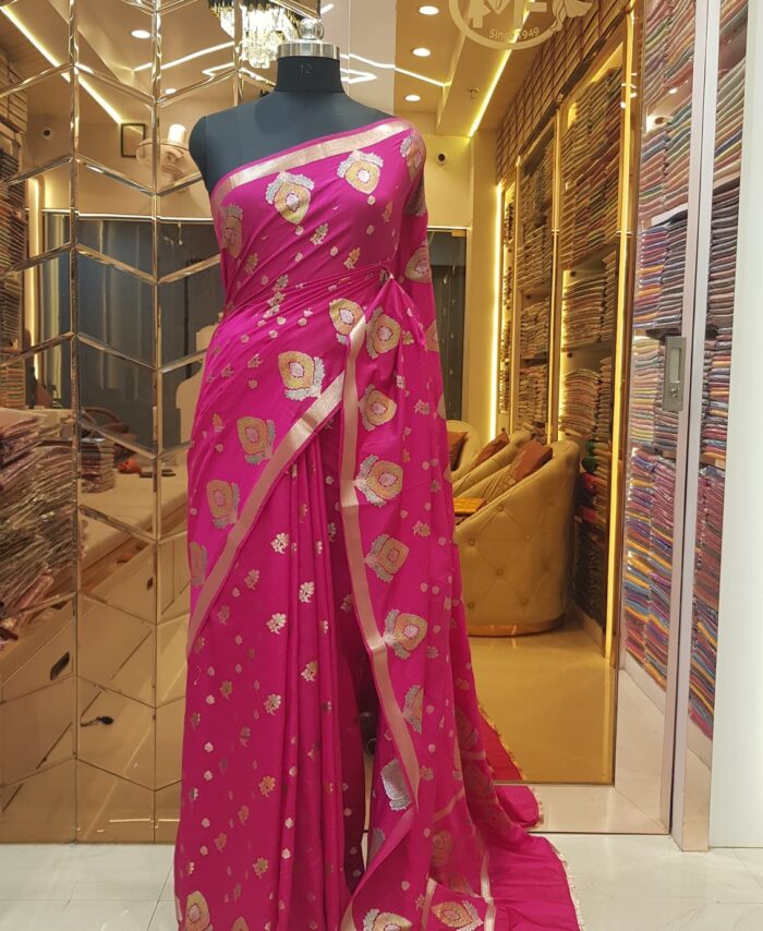 MOINI FABRICS - Banarasi Fancy Dupion Buta Saree.