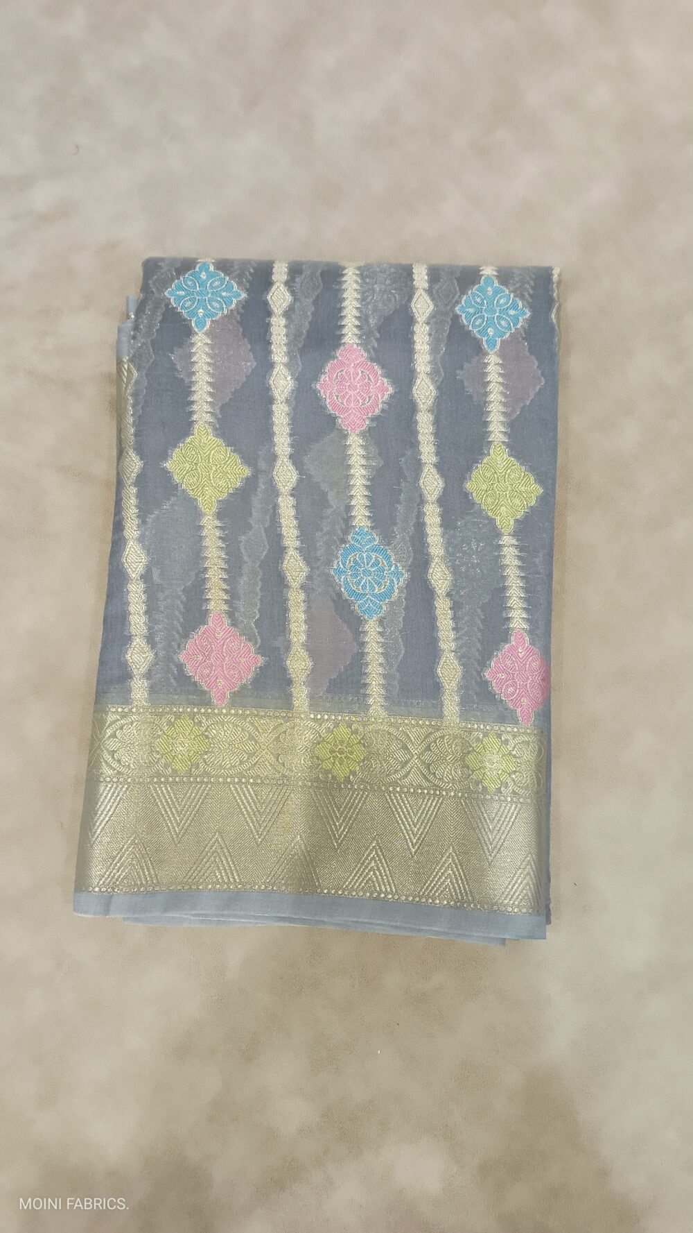 MOINI FABRICS - Banarasi Organza Meena Saree. - Image 6