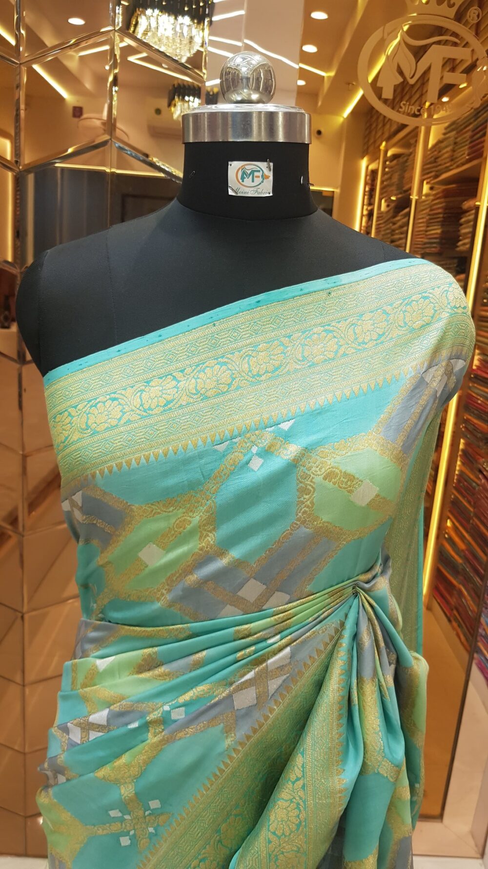 MOINI FABRICS - Banarasi Handloom Khaddi Katan Silk Saree. - Image 2