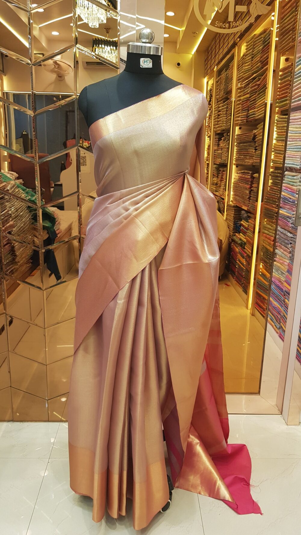 MOINI FABRICS - Banarasi Tissue Tanchoi Saree.