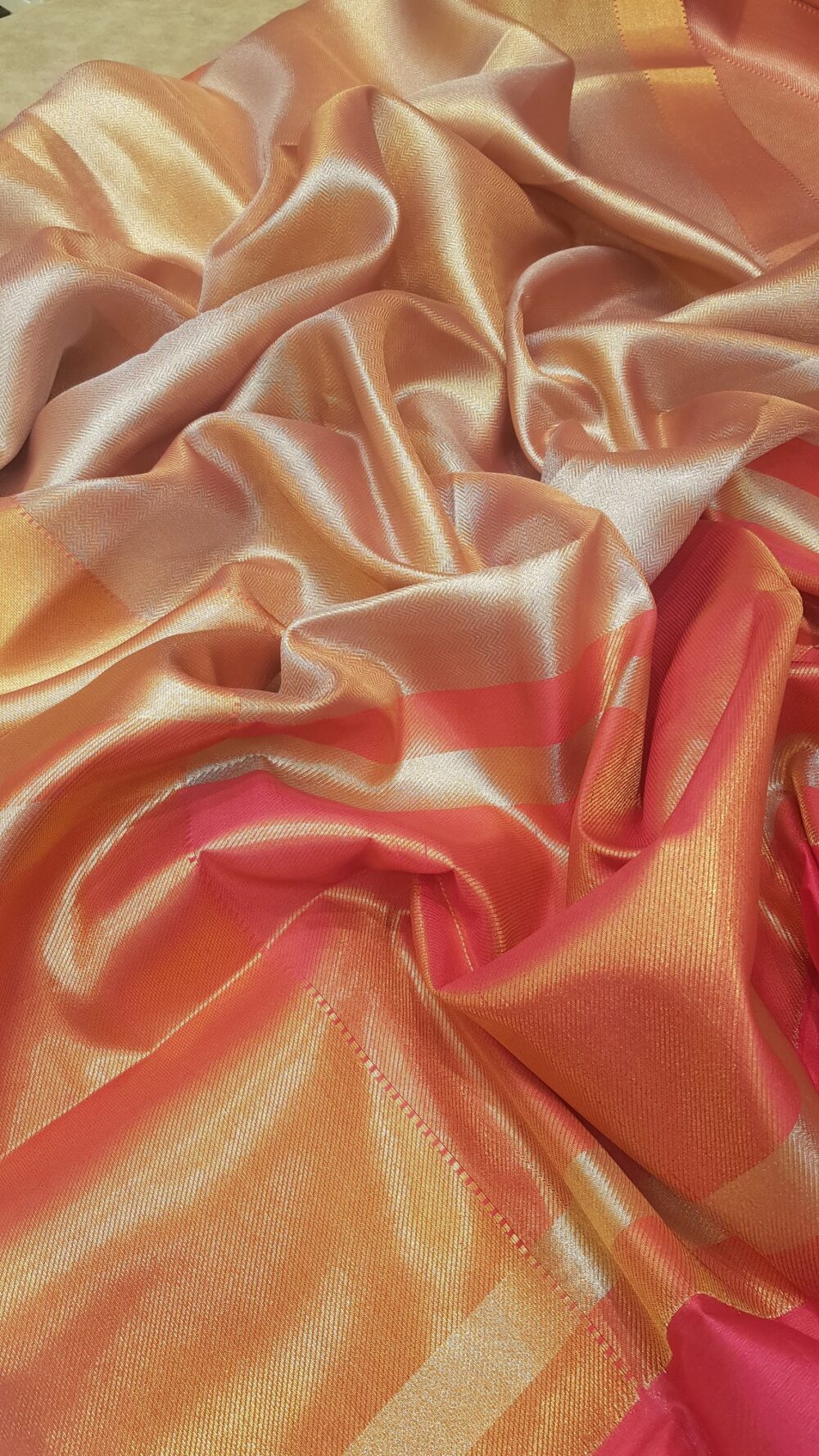 MOINI FABRICS - Banarasi Tissue Tanchoi Saree. - Image 4