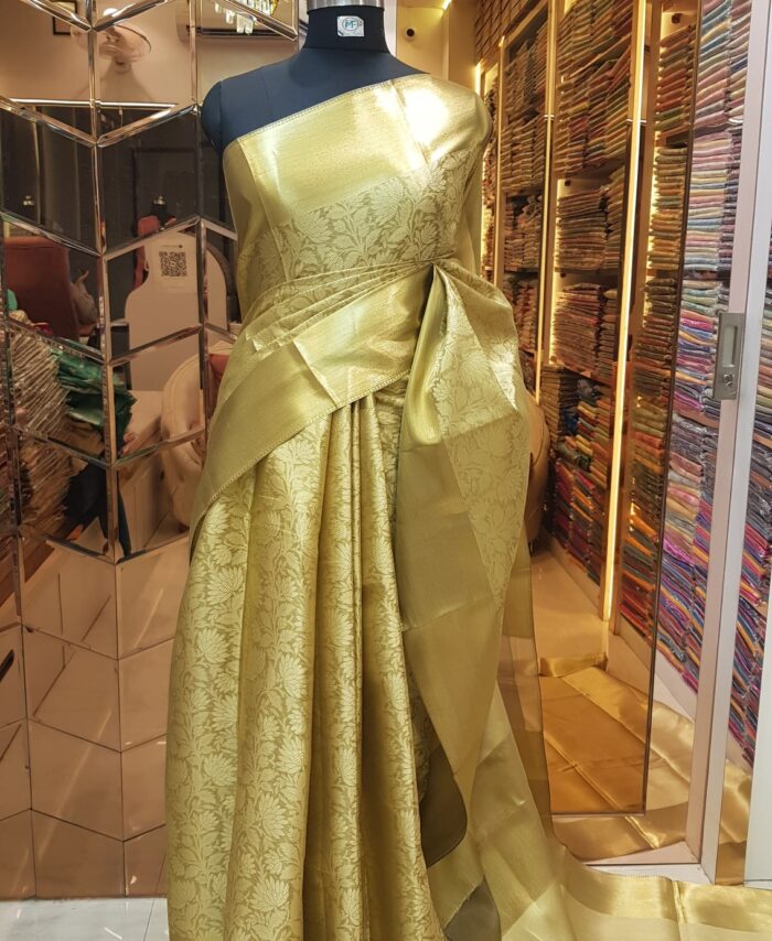 MOINI FABRICS - Banarasi Tissue Tanchoi Saree.