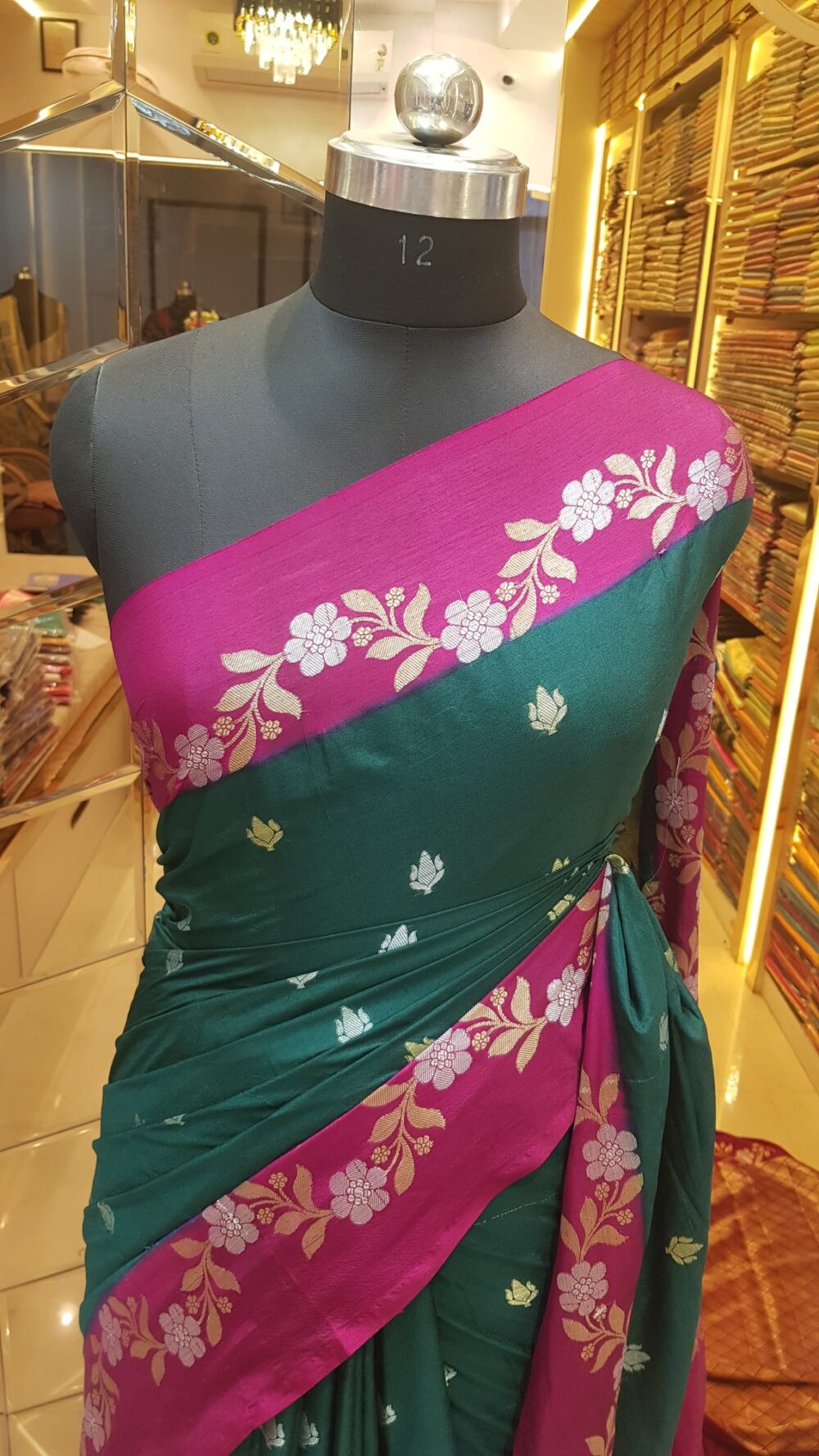 MOINI FABRICS - Banarasi Dupion Contrast Border Saree. - Image 2
