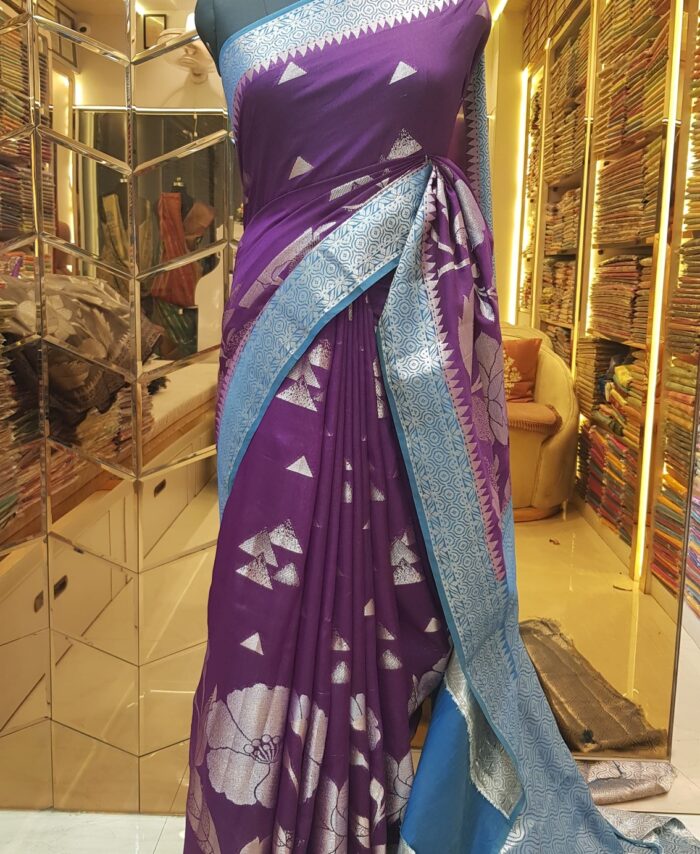 MOINI FABRICS - Banarasi Cotton Viscos Saree.