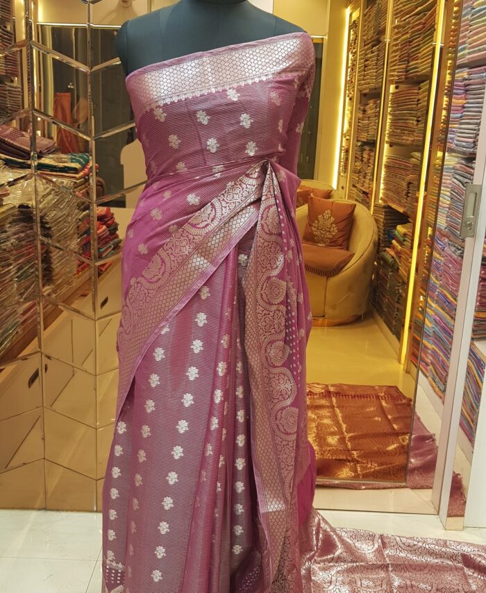 MOINI FABRICS - Banarasi Raw Silk Buti Saree.