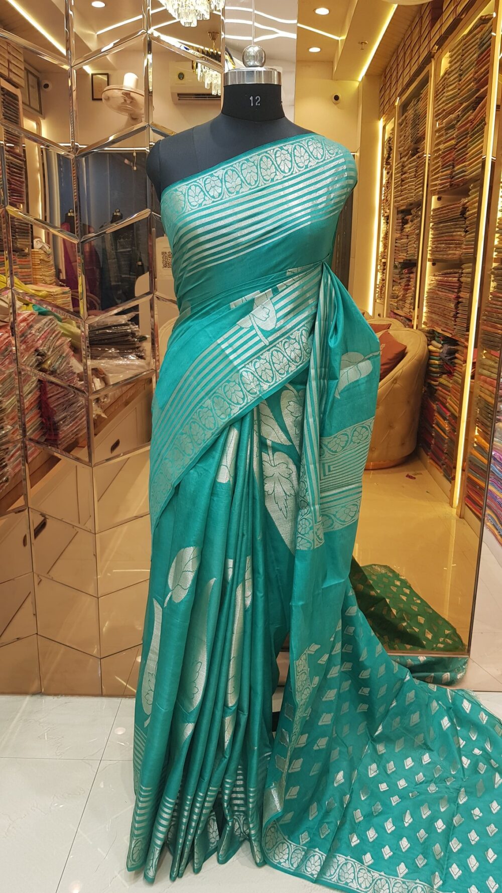 MOINI FABRICS - Banarasi Raw Mango Silk Saree.