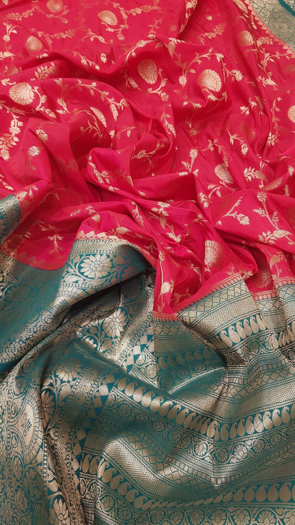 MOINI FABRICS - Banarasi Katan Dupion Fancy Jaal Saree. - Image 5